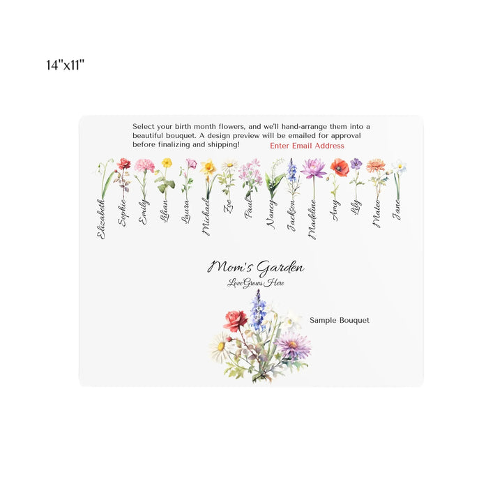 Custom-Watercolor-Birth-Month-Flower-Bouquet-14x11-metal-wall-art-artfulane