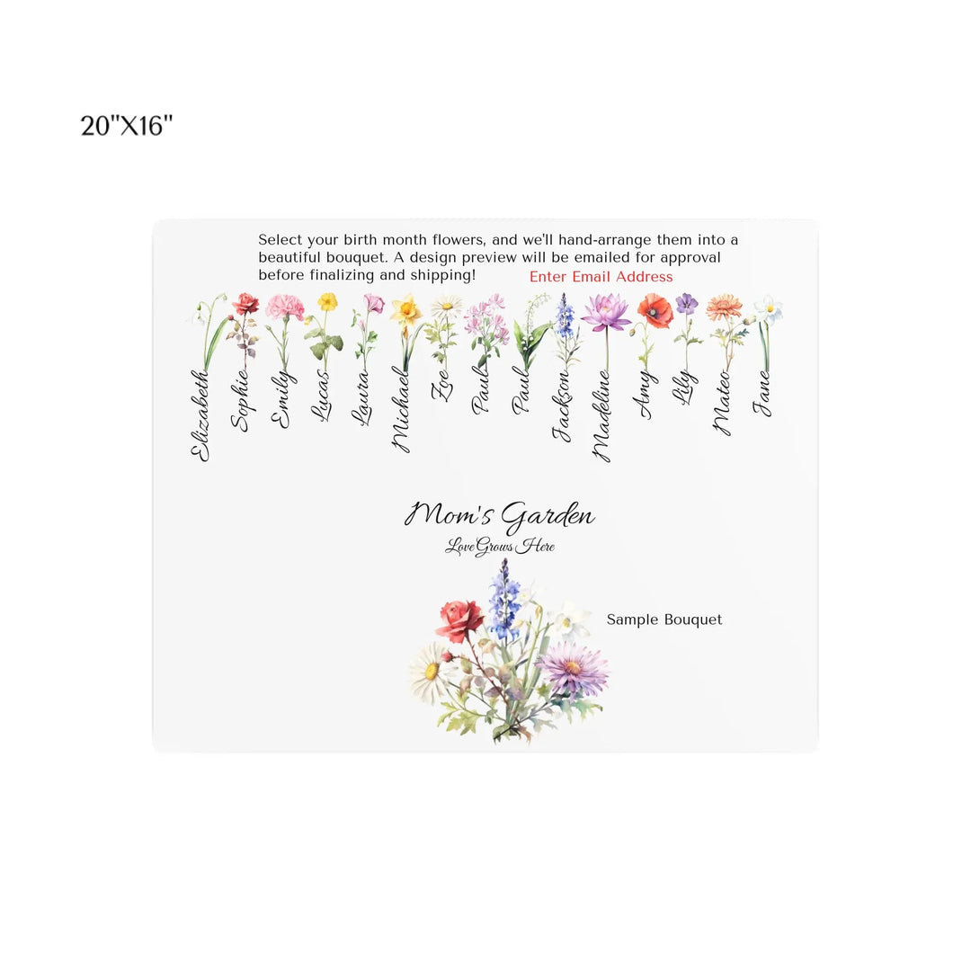 Custom-Watercolor-Birth-Month-Flower-Bouquet-20x16-metal-wall-art-artfulane
