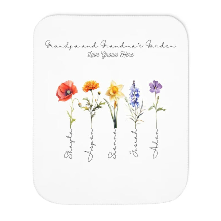 Custom-Watercolor-Birth-Month-Flower-Sherpa-Blanket-artfulane