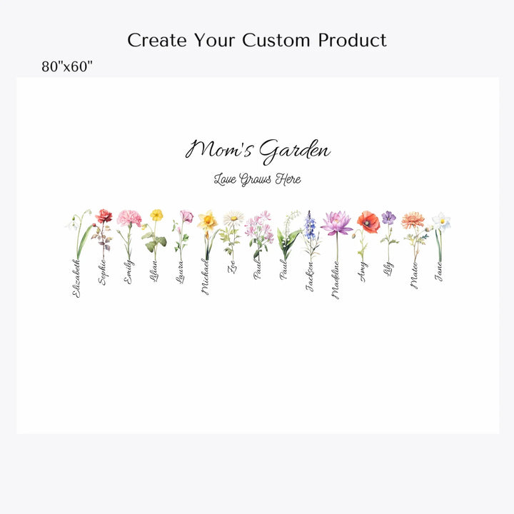 Create-Your-Custom-Watercolor-Birth-Month-Flower-Garden-velveteen-Blanket-80x60-artfulane