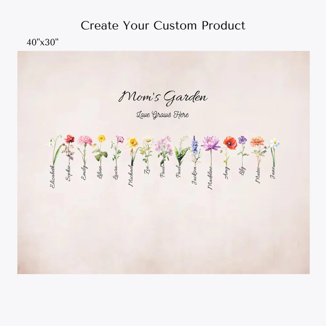 Create-Your-Custom-Watercolor-Birth-Month-Flower-Garden-velveteen-Blanket-40x30-artfulane