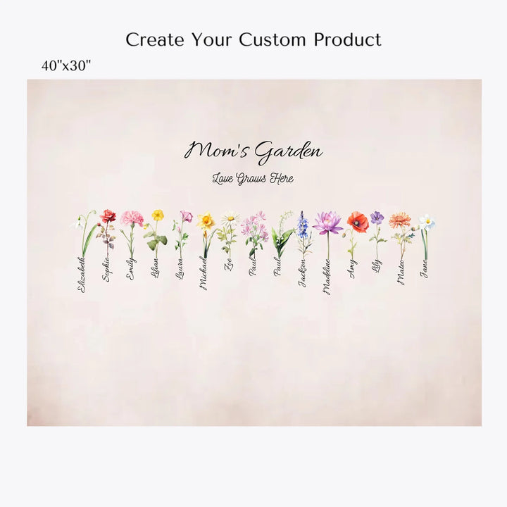 Create-Your-Custom-Watercolor-Birth-Month-Flower-Garden-velveteen-Blanket-40x30-artfulane
