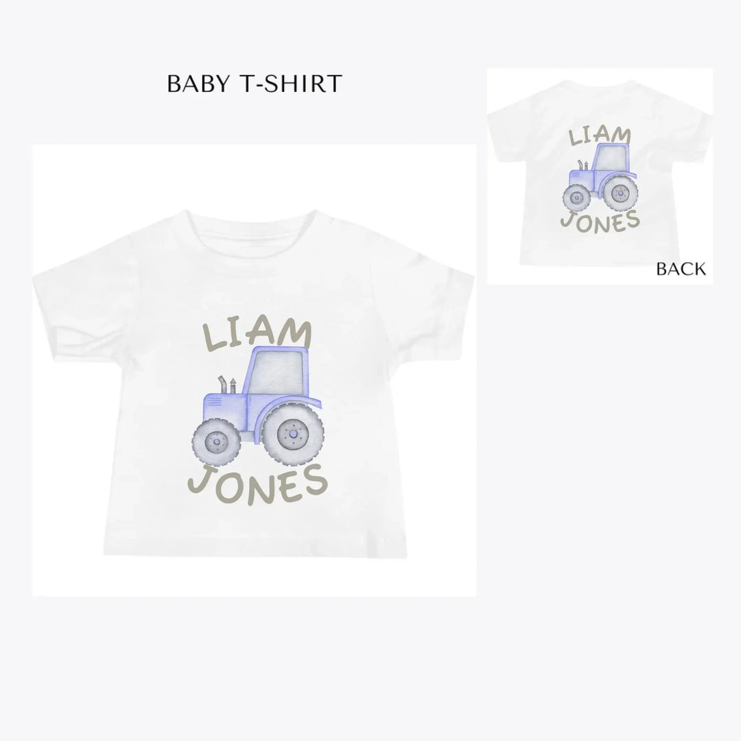 Watercolor-Blue-Construction-Trucks-custom-baby-t-shirt-artfulane