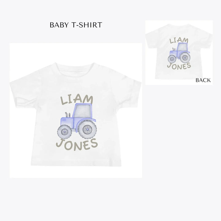 Watercolor-Blue-Construction-Trucks-custom-baby-t-shirt-artfulane