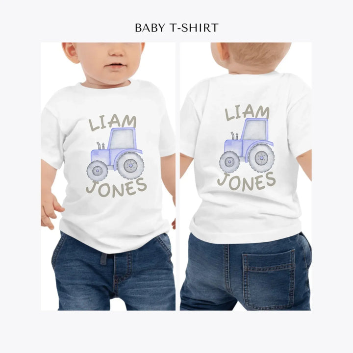 Watercolor-Blue-Construction-Trucks-personalized-baby-t-shirt-artfulane