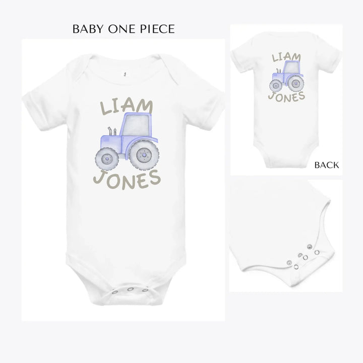 Watercolor-Blue-Construction-Trucks-custom-baby-onesie-artfulane