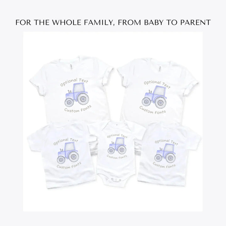 Watercolor-Blue-Construction-Trucks-custom-t-shirts-adult-youth-toddler-baby-sizes-artfulane