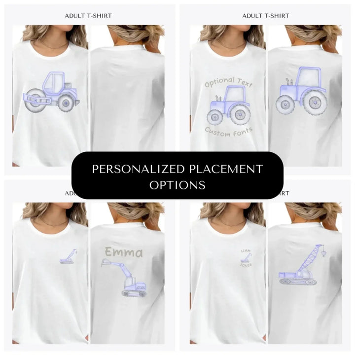Watercolor-Blue-Construction-Trucks-custom-adult-t-shirt-design-placement-front-back-pocket-artfulane