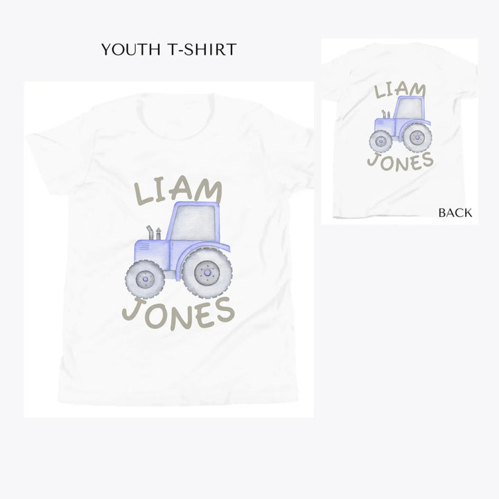Watercolor-Blue-Construction-Trucks-custom-youth-t-shirt-artfulane