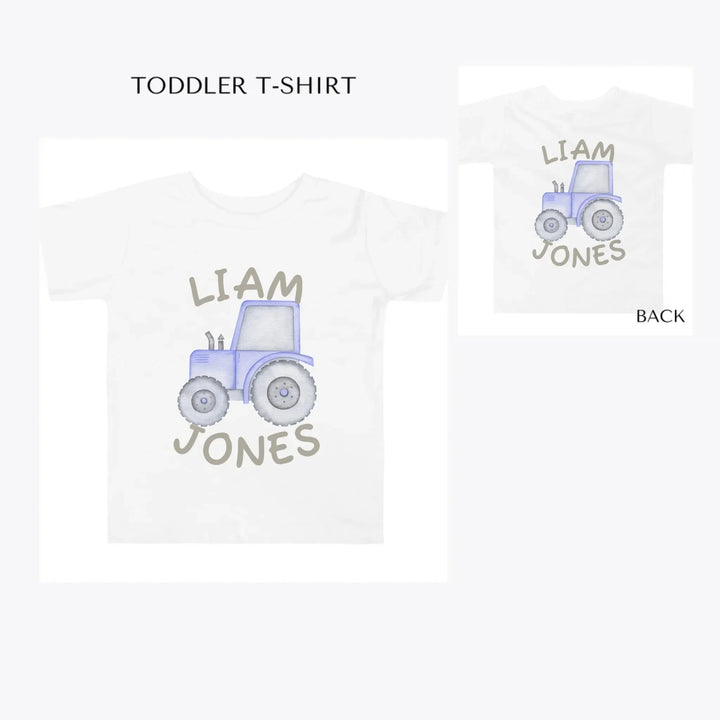 Watercolor-Blue-Construction-Trucks-toddler-custom-t-shirt-artfulane