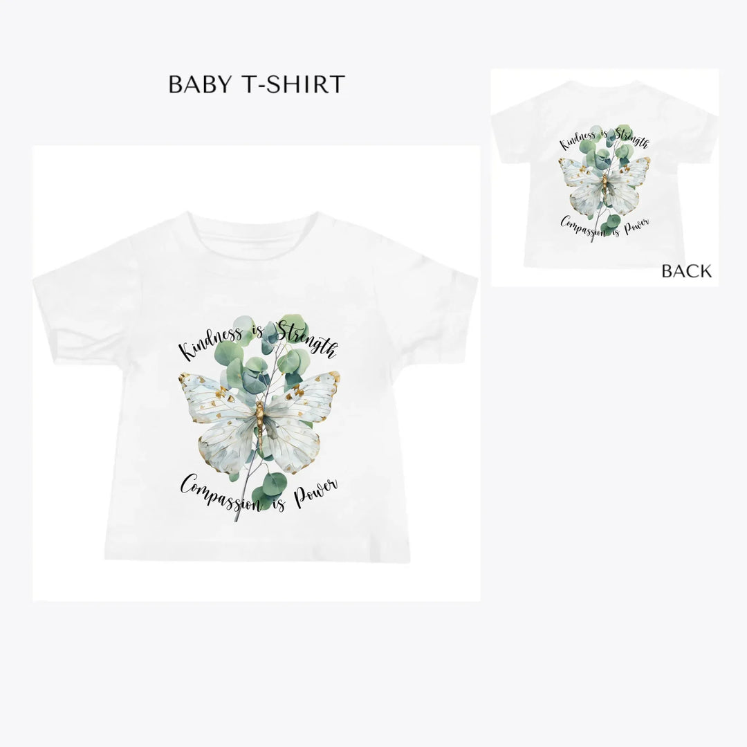 Watercolor-Butterflies-on-Botanicals-custom-baby-t-shirt-artfulane