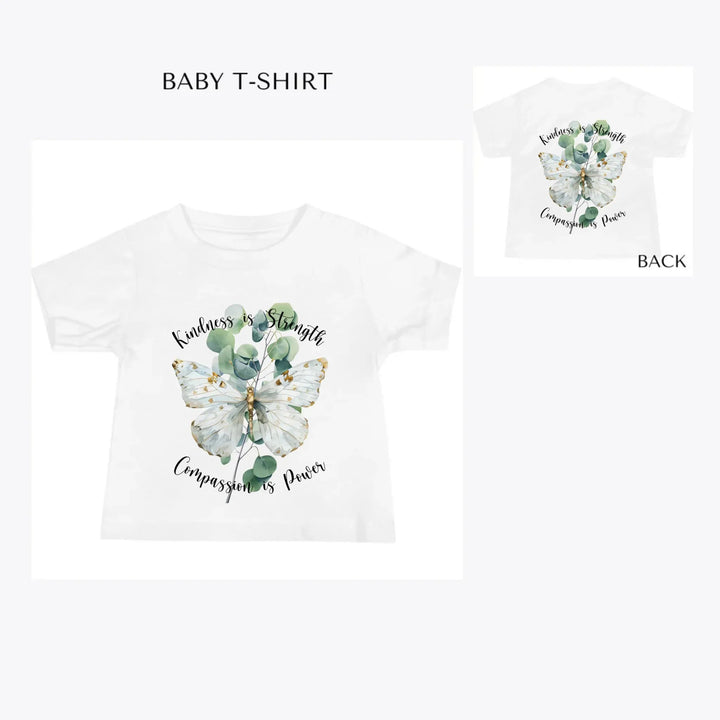 Watercolor-Butterflies-on-Botanicals-custom-baby-t-shirt-artfulane