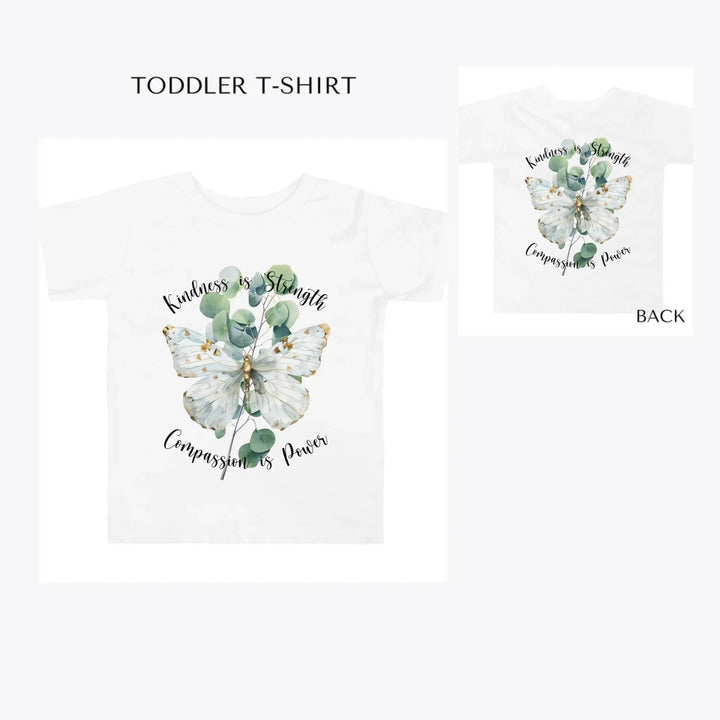 Watercolor-Butterflies-on-Botanicals-toddler-custom-t-shirt-artfulane