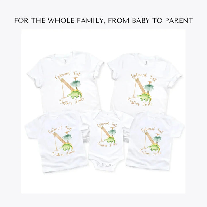 Watercolor-Dinosaur-Letter-custom-t-shirts-adult-youth-toddler-baby-sizes-artfulane