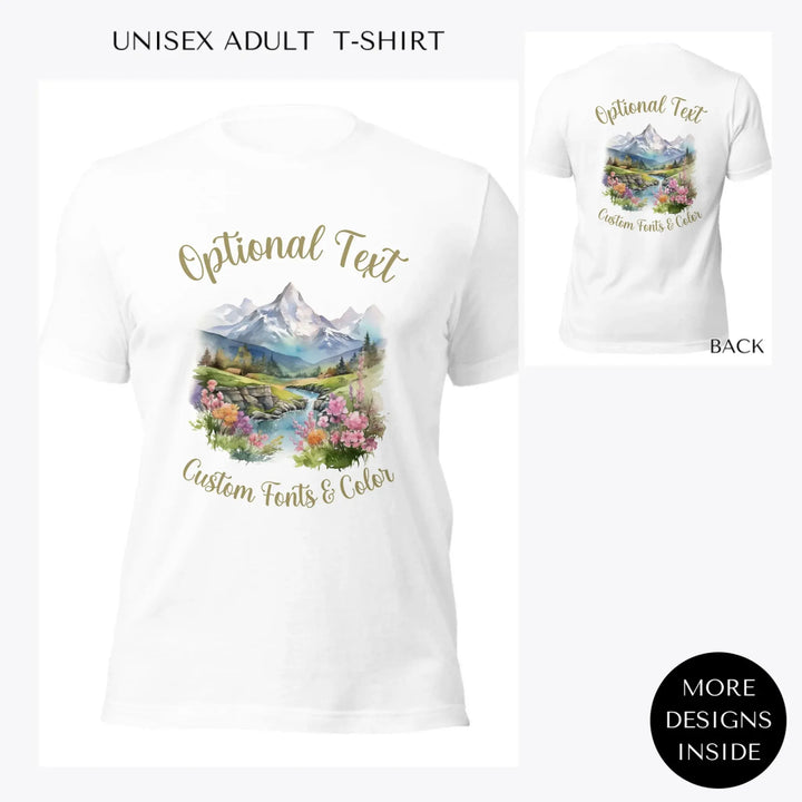 Watercolor-Nature-Spring-custom-women-unisex-adult-t-shirt-artfulane