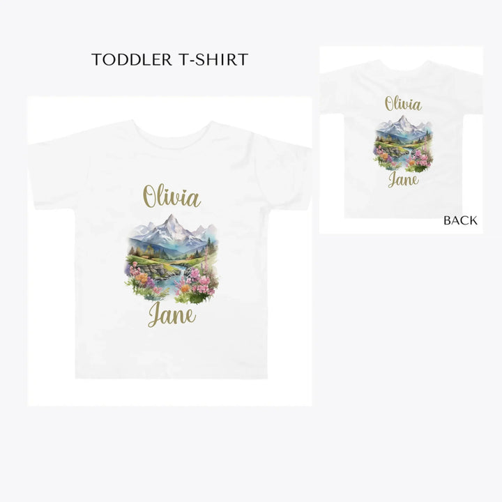 Watercolor-Nature-Spring-toddler-custom-t-shirt-artfulane