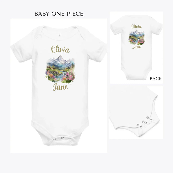 Watercolor-Nature-Spring-custom-baby-onesie-artfulane