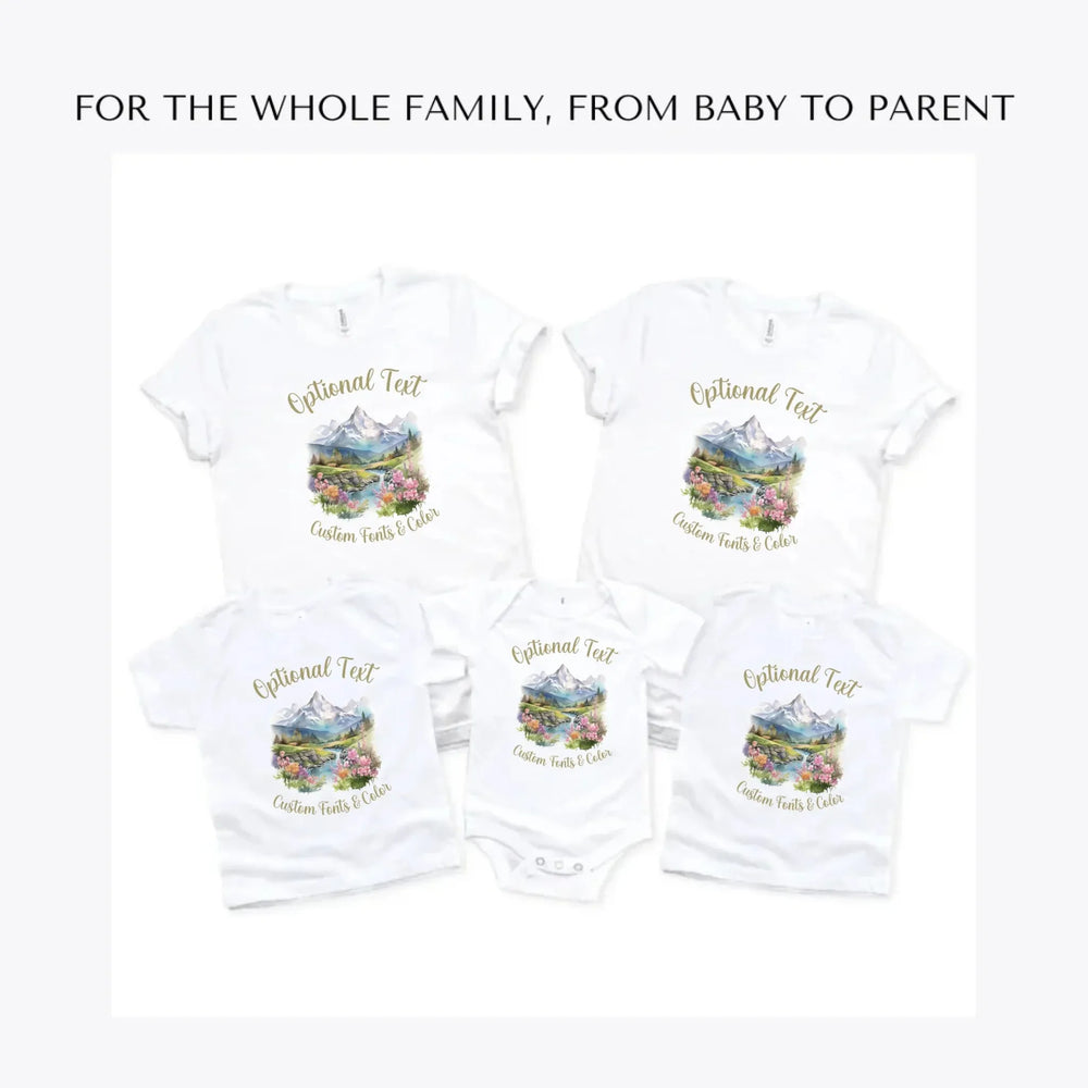 Watercolor-Nature-Spring-custom-t-shirts-adult-youth-toddler-baby-sizes-artfulane