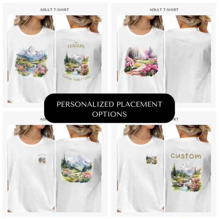 Watercolor-Nature-Spring-custom-adult-t-shirt-design-placement-front-back-pocket-artfulane