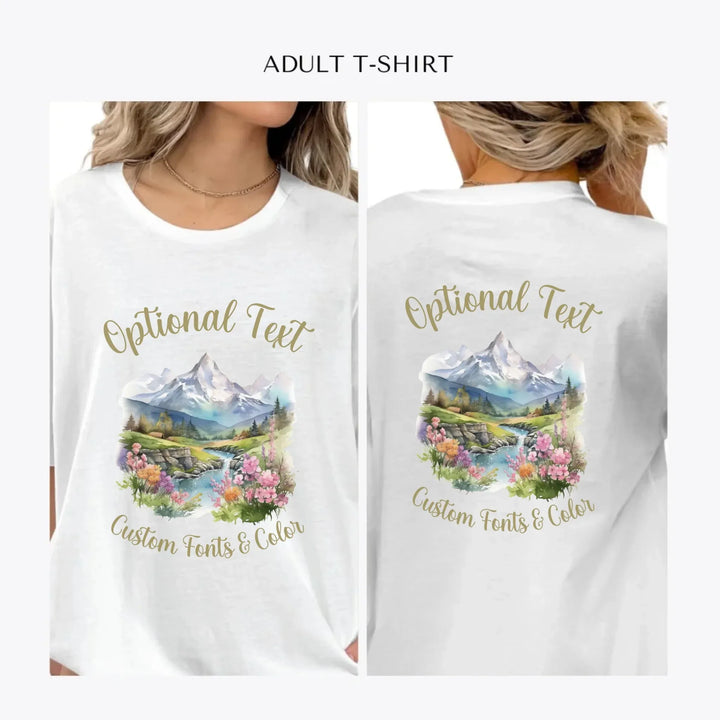 Watercolor-Nature-Spring-personalized-women-unisex-adult-t-shirt-artfulane