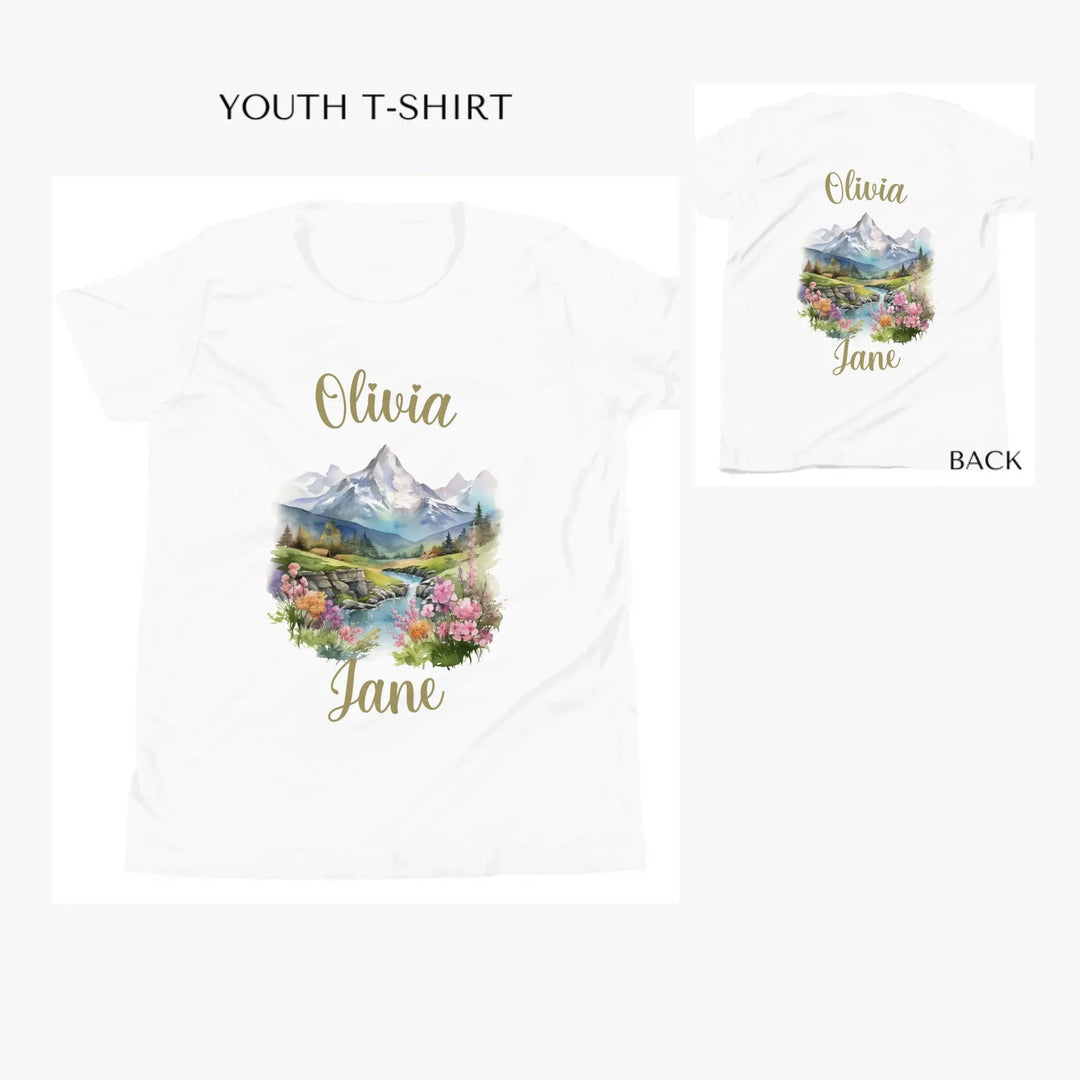 Watercolor-Nature-Spring-custom-youth-t-shirt-artfulane