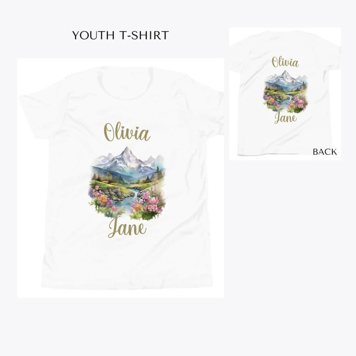 Watercolor-Nature-Spring-custom-youth-t-shirt-artfulane