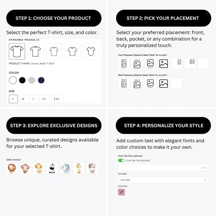 how-to-design-custom-Watercolor-Safari-Animal-Pilot-t-shirt-personalization-options-artfulane