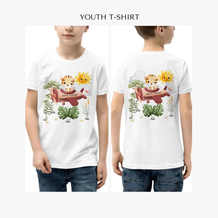 Watercolor-Safari-Animal-Pilot-custom-youth-boy-t-shirt-artfulane