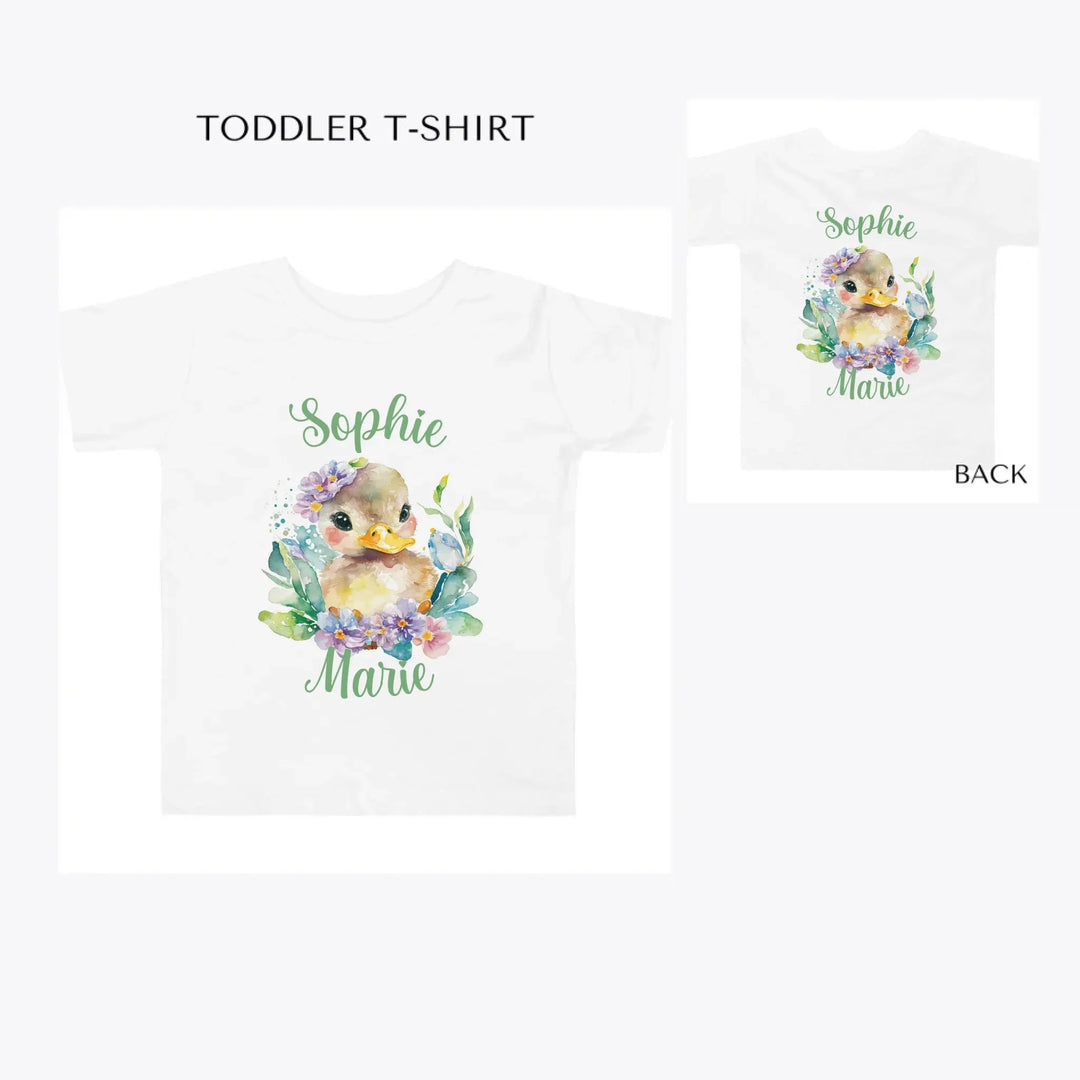 watercolor-spring-ducks-toddler-custom-t-shirt-artfulane