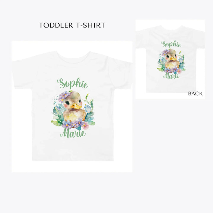 watercolor-spring-ducks-toddler-custom-t-shirt-artfulane