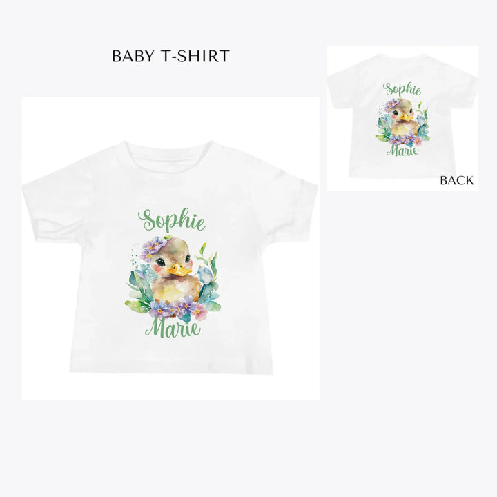 watercolor-spring-ducks-custom-baby-t-shirt-artfulane