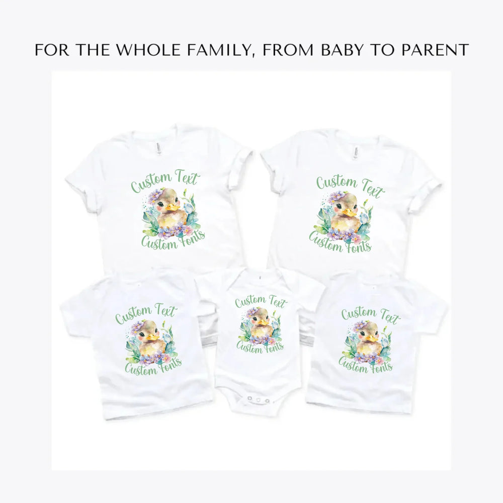 watercolor-spring-ducks-custom-t-shirts-adult-youth-toddler-baby-sizes-artfulane