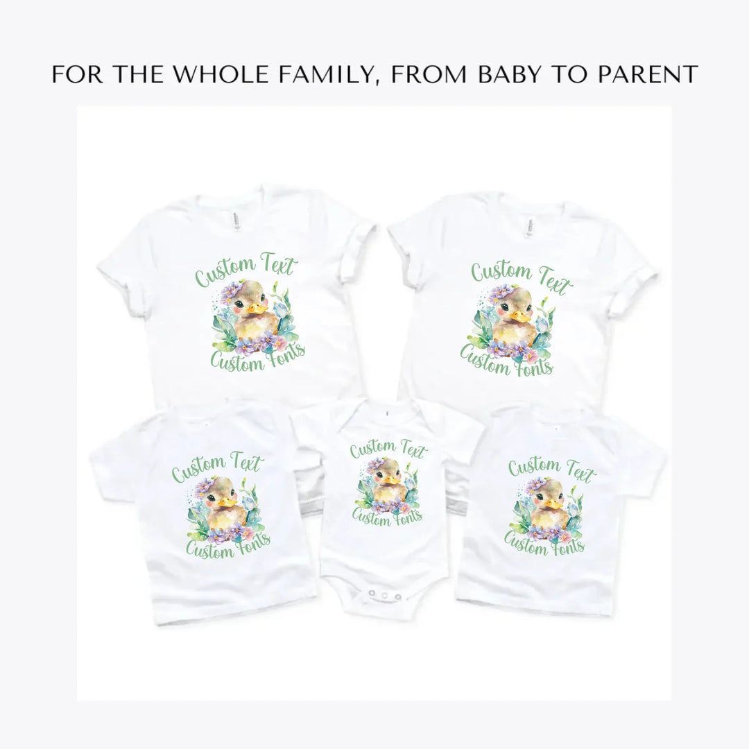 watercolor-spring-ducks-custom-t-shirts-adult-youth-toddler-baby-sizes-artfulane