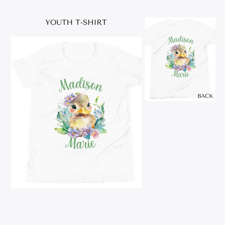 watercolor-spring-ducks-custom-youth-t-shirt-artfulane