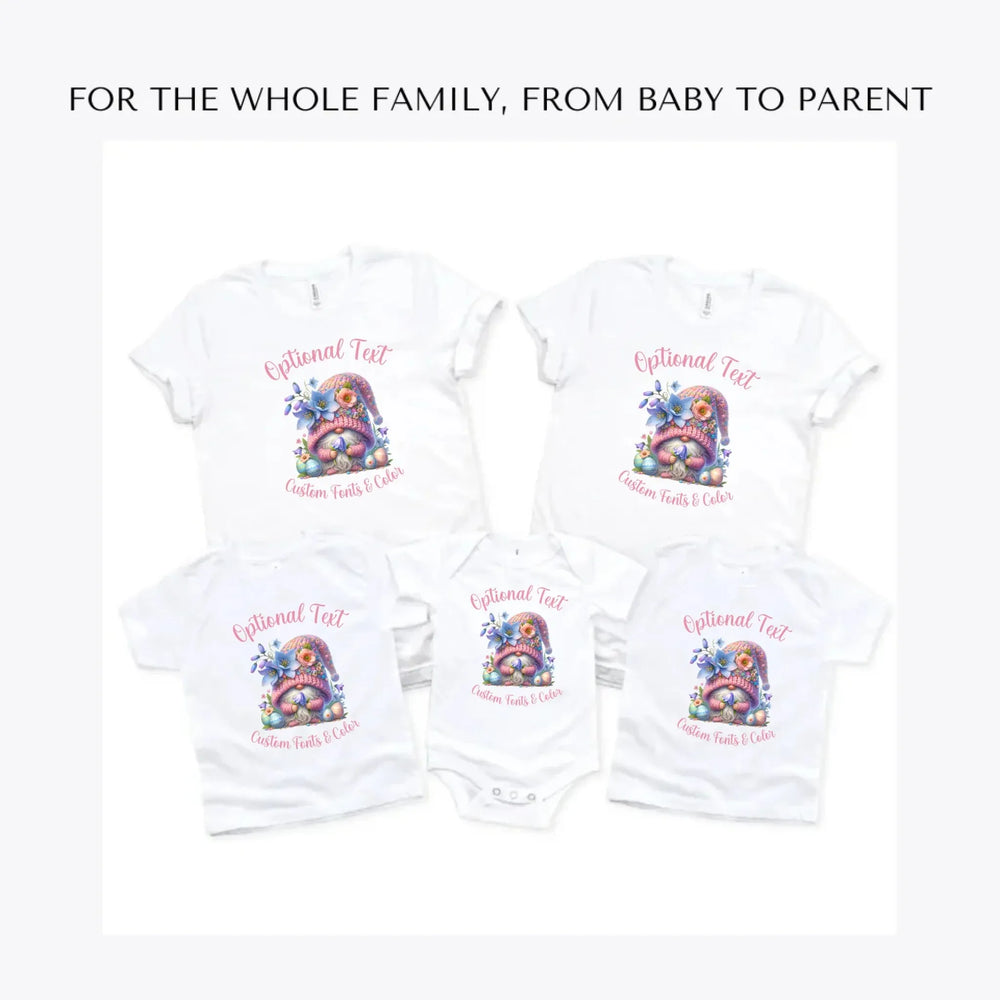 Watercolor-Spring-Easter-Gnomes-custom-t-shirts-adult-youth-toddler-baby-sizes-artfulane