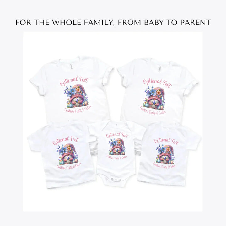 Watercolor-Spring-Easter-Gnomes-custom-t-shirts-adult-youth-toddler-baby-sizes-artfulane
