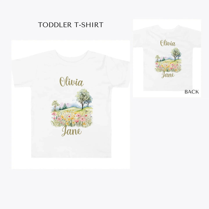 Watercolor-Spring-toddler-custom-t-shirt-artfulane