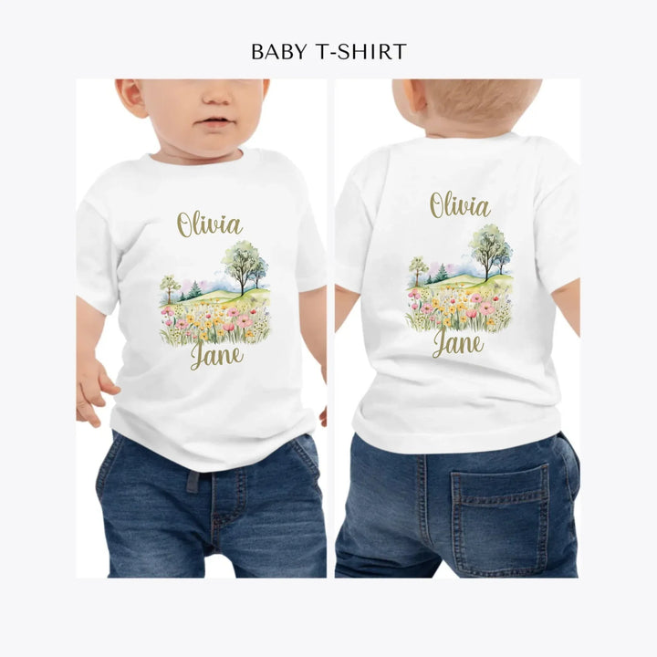Watercolor-Spring-personalized-baby-t-shirt-artfulane