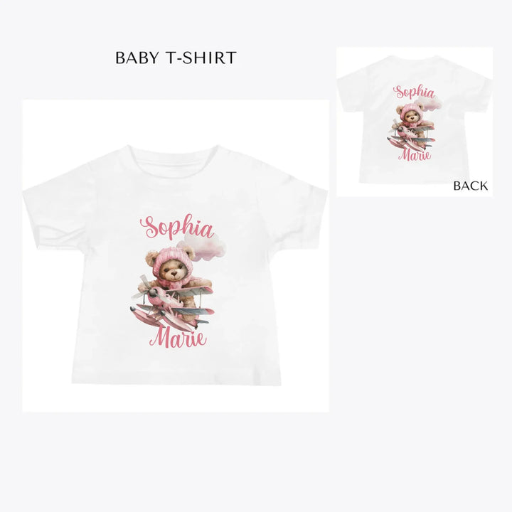 Watercolor-Teddy-Bear-Flying-Airplane-custom-baby-t-shirt-artfulane