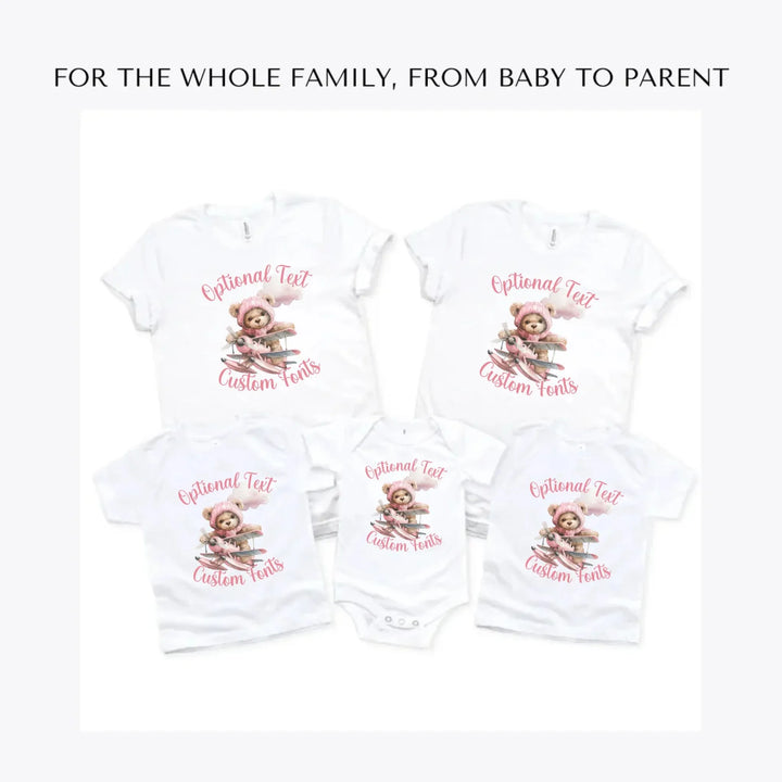 Watercolor-Teddy-Bear-Flying-Airplane-custom-t-shirts-adult-youth-toddler-baby-sizes-artfulane