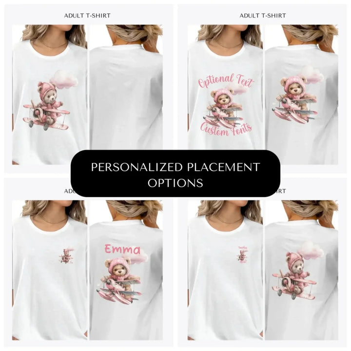 Watercolor-Teddy-Bear-Flying-Airplane-custom-adult-t-shirt-design-placement-front-back-pocket-artfulane