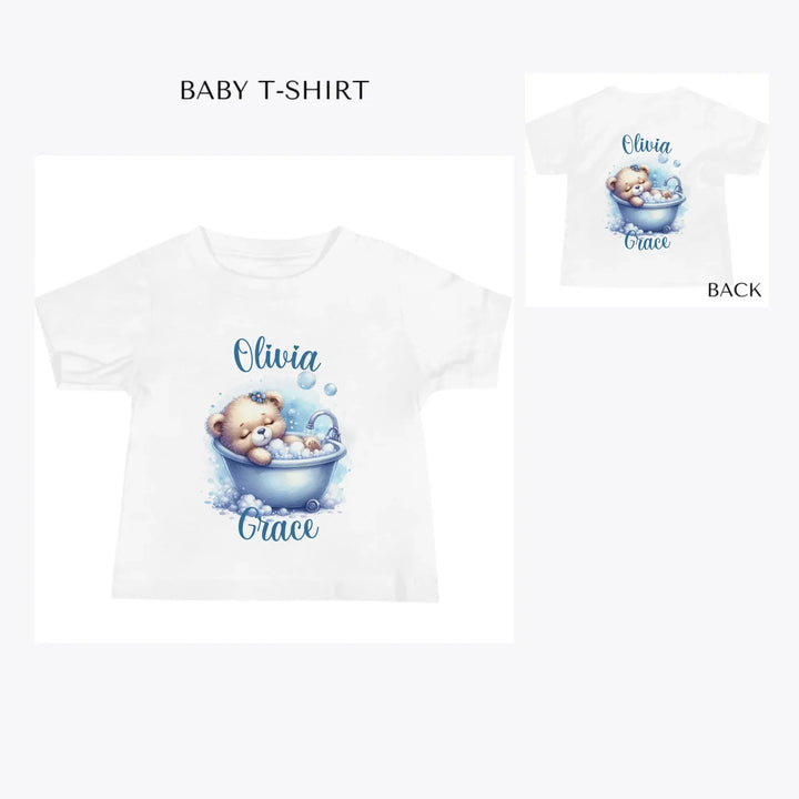 Watercolor-Teddy-Bear-in-Bathtub-custom-baby-t-shirt-artfulane
