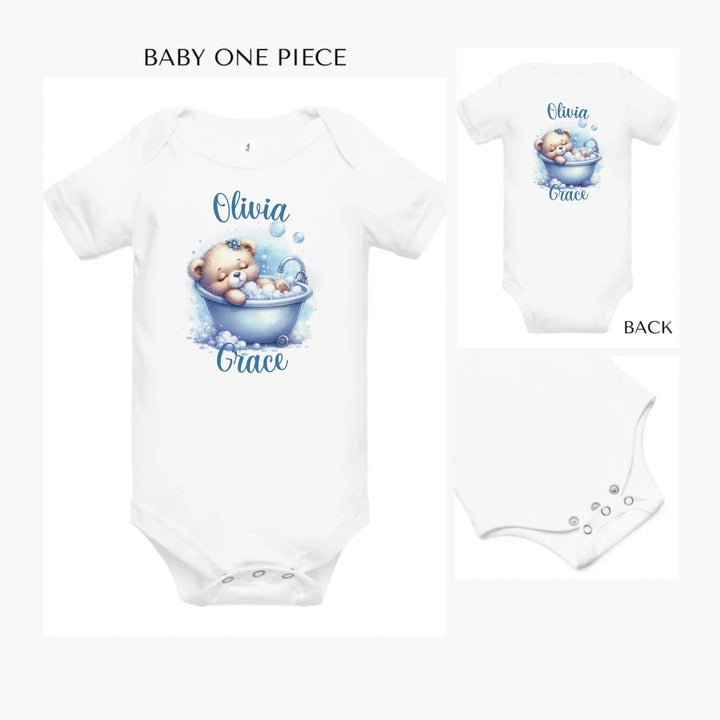 Watercolor-Teddy-Bear-in-Bathtub-custom-baby-onesie-artfulane