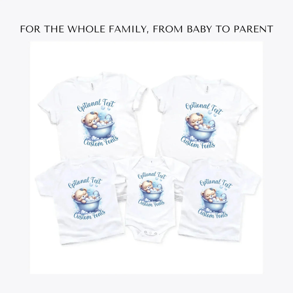 Watercolor-Teddy-Bear-in-Bathtub-custom-t-shirts-adult-youth-toddler-baby-sizes-artfulane