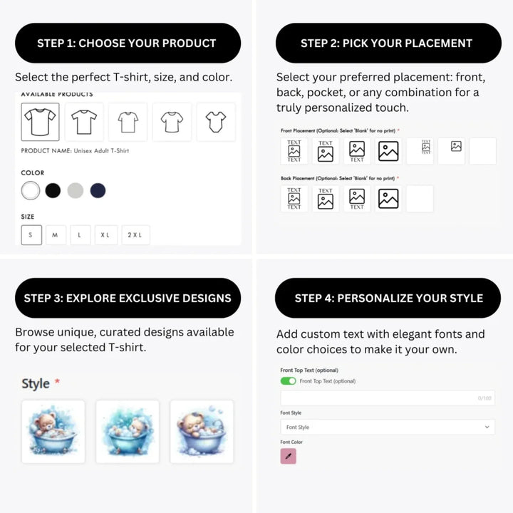 how-to-design-custom-Watercolor-Teddy-Bear-in-Bathtub-t-shirt-personalization-options-artfulane
