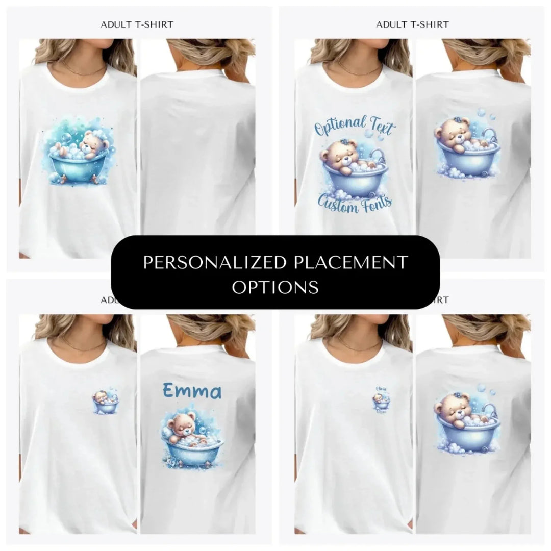 Watercolor-Teddy-Bear-in-Bathtub-custom-adult-t-shirt-design-placement-front-back-pocket-artfulane