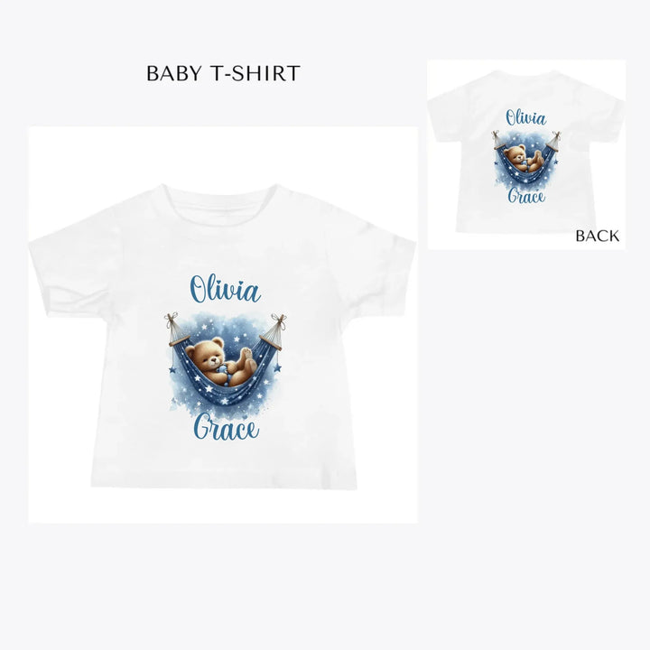 Watercolor-Teddy-Bear-Sleeping-on-Hammock-custom-baby-t-shirt-artfulane