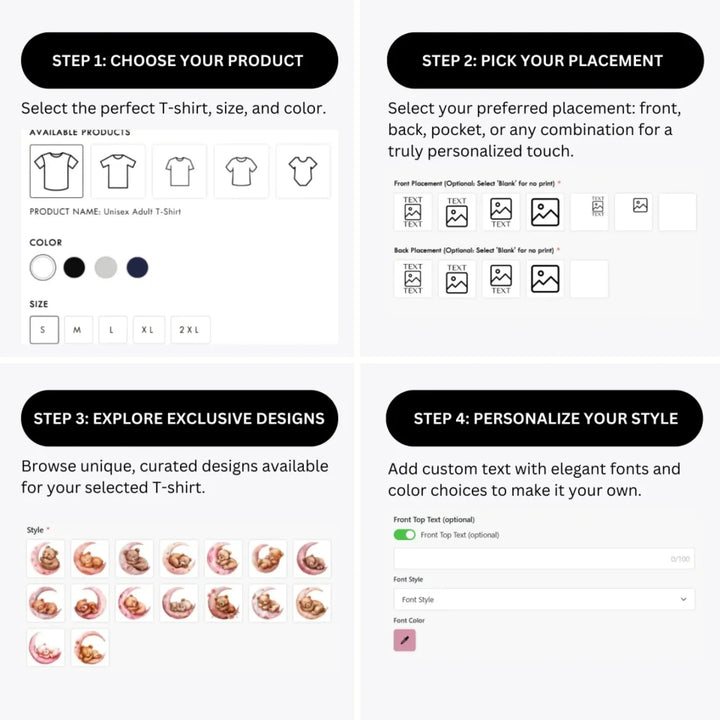 how-to-design-custom-Watercolor-Teddy-Bear-Sleeping-on-Pink-Moon-t-shirt-personalization-options-artfulane