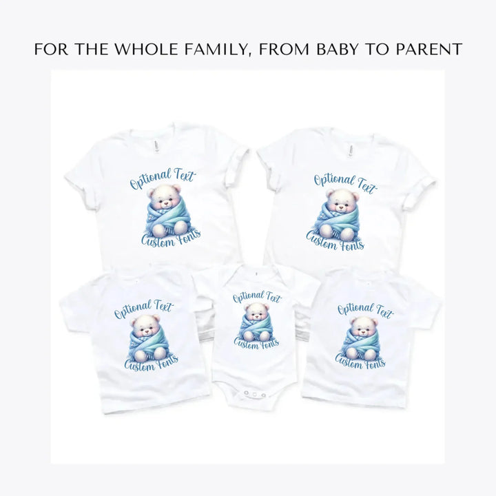 Watercolor-Teddy-Bear-in-Blue-Blanket-custom-t-shirts-adult-youth-toddler-baby-sizes-artfulane
