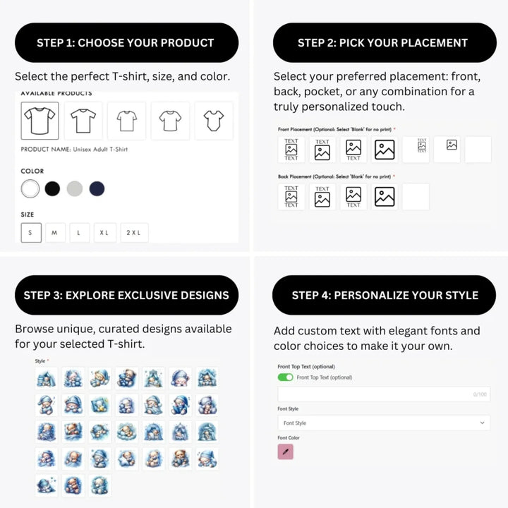 how-to-design-custom-Watercolor-Teddy-Bears-in-Blue-Pajamas-t-shirt-personalization-options-artfulane